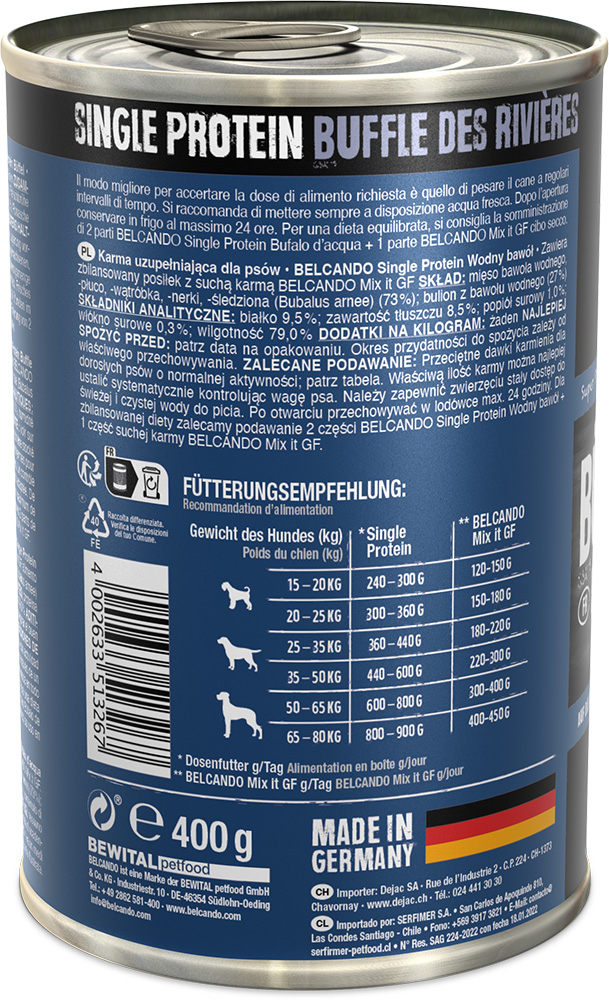 Belcando 400g/6kpl BUFFALO Single Protein