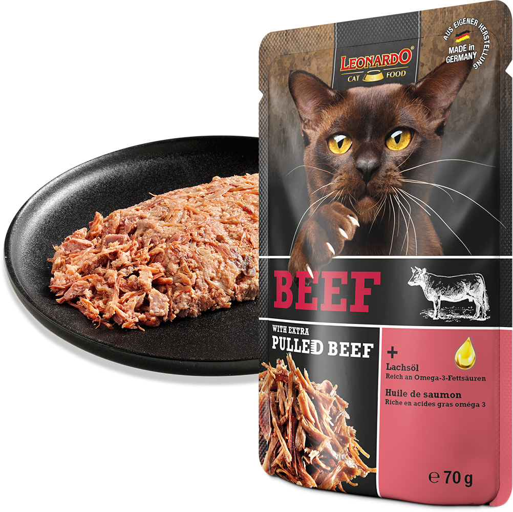 Leonardo 70g*16kpl BEEF +extra pulled Beef