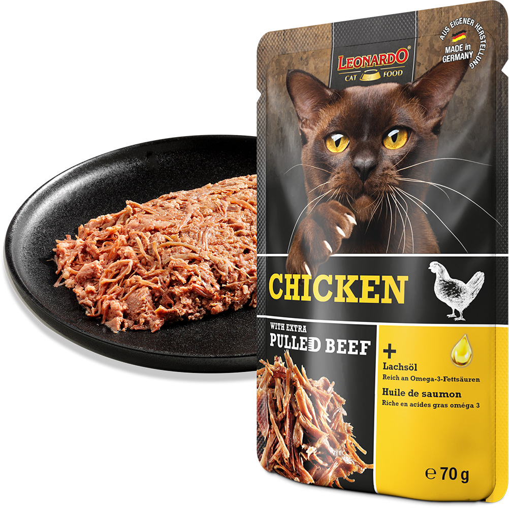Leonardo 70g*16kpl CHICKEN +extra pulled Beef