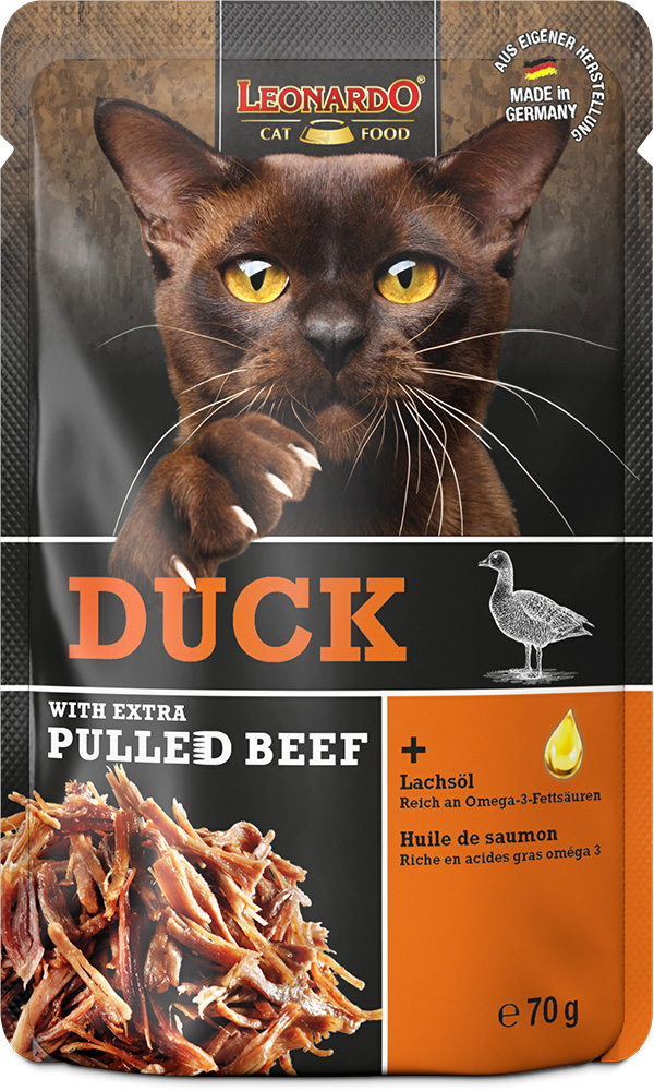 Leonardo 70g*16kpl DUCK +extra pulled Beef