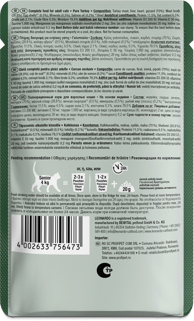 Leonardo 85g*16kpl Pure Turkey