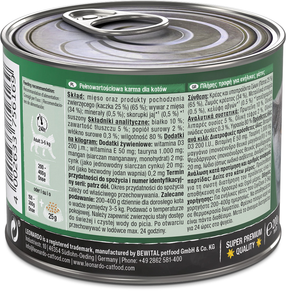 Leonardo 200g*6kpl rich in DUCK