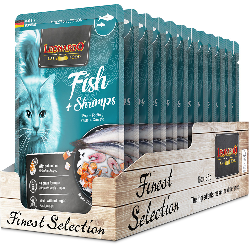 Leonardo 85g*16kpl Fish + Shrimps