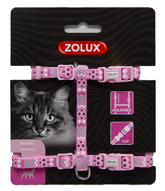Zolux CAT Ethnic kissanvaljaat muovilukolla PINK