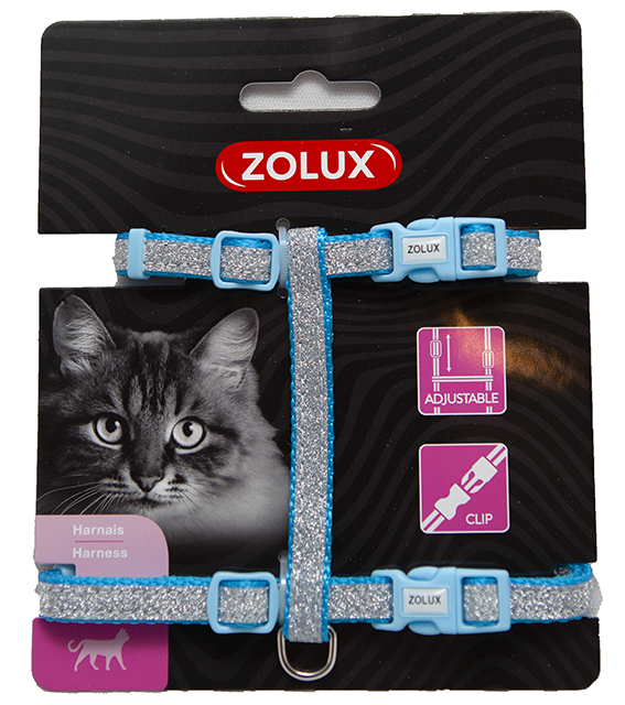 Zolux CAT Shiny heijastava kissanvaljas muovilukolla BLUE