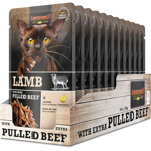 [756535] Leonardo 70g*16kpl LAMB +extra pulled Beef